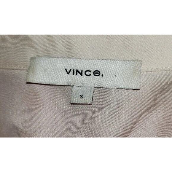 Vince Women’s Small Cream Button-Up Blouse Boxy Fit Lightweight Fluid Top - Picture 11 of 13